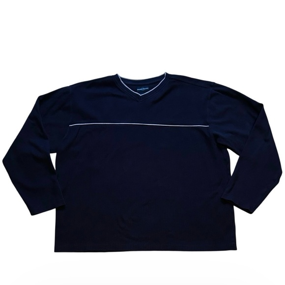 Premiere Collection Other - Premiere Collection Men's Brown V-Neck Cotton Long Sleeve XL Modern Minimalist